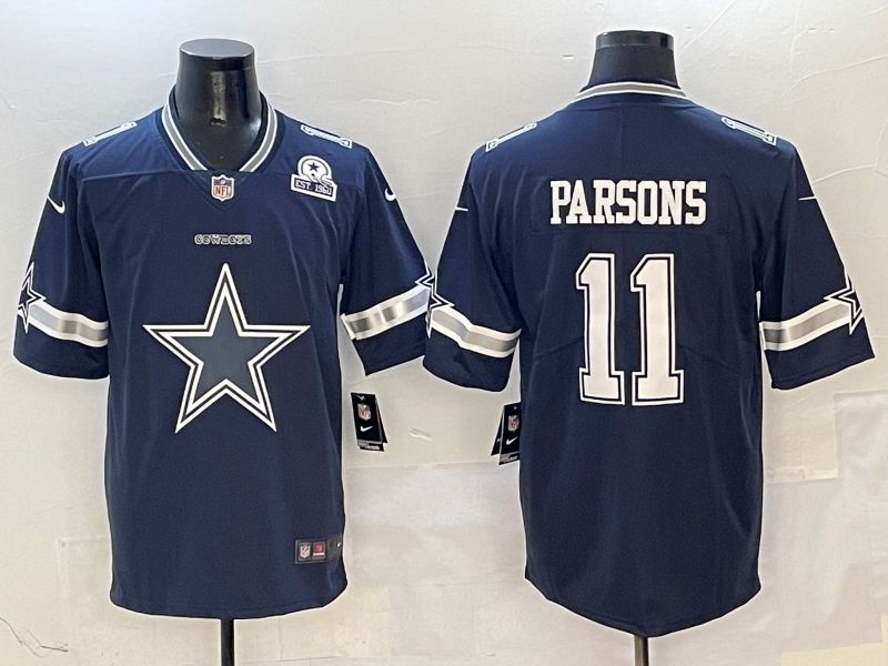 Men Dallas Cowboys #11 Parsons Blue 2025 Nike Limited NFL Jersey style 2
